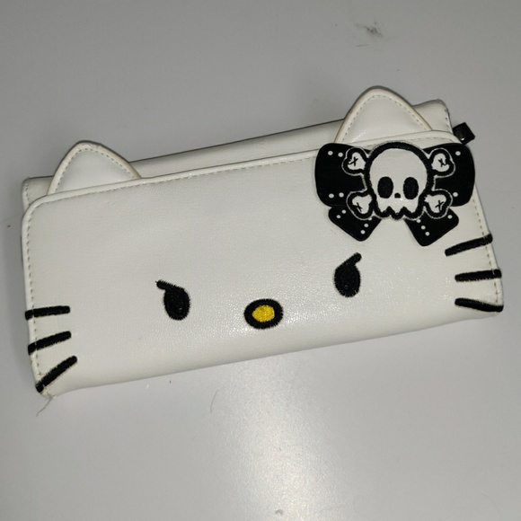 Hello Kitty Handbags - Rare Hello Kitty Logo White Skull Wallet